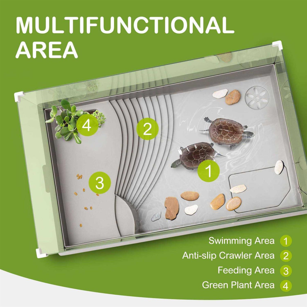 Acrylic Aquatic Turtle Tank Habitat Starter Kit Q649484
