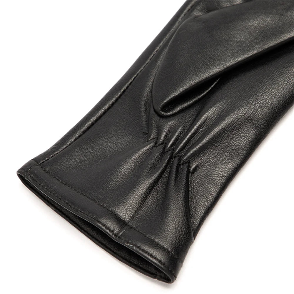 Single Leather Touch Screen Sheepskin Gloves D82582
