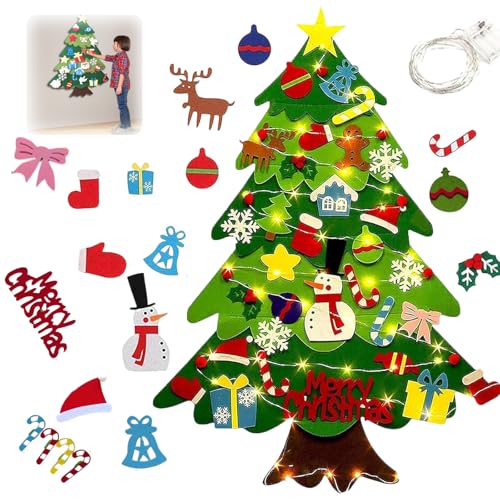 Felt Christmas Tree Set with 32 Ornaments O827