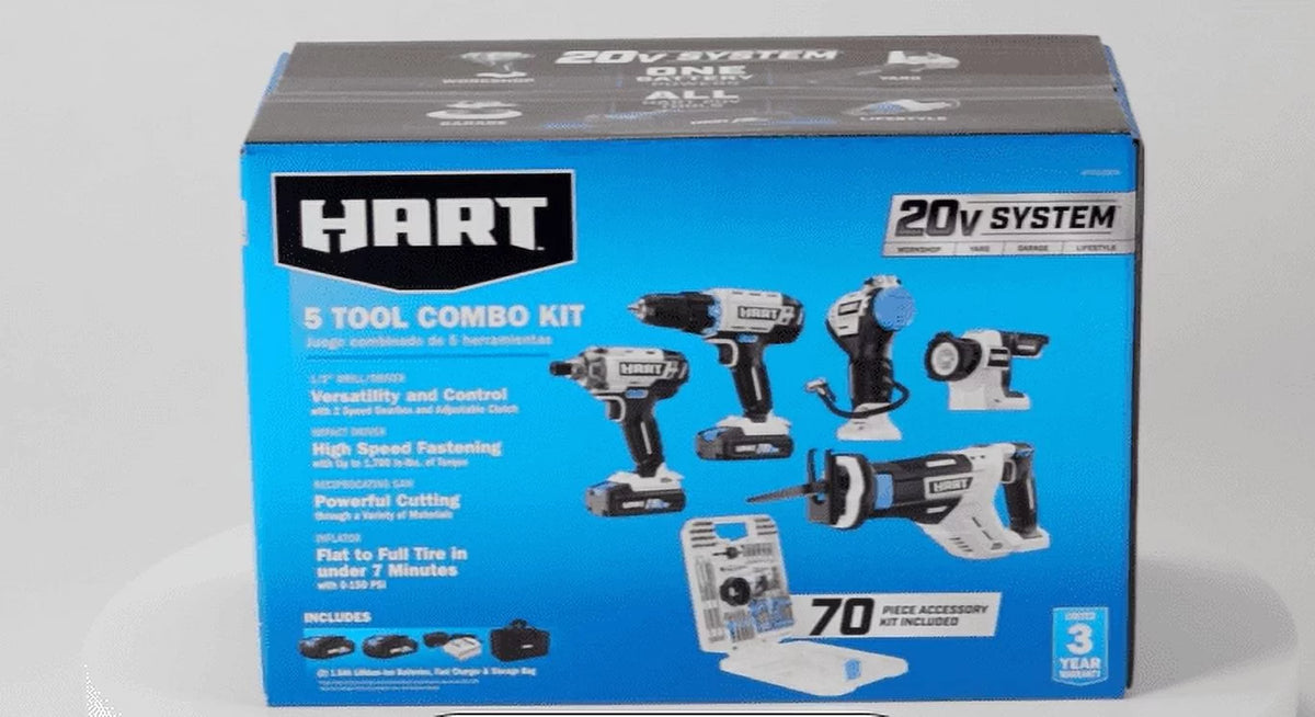 20-Volt 5-Tool Battery-Powered Combo Kit with 70-Piece Accessory Set Z6714