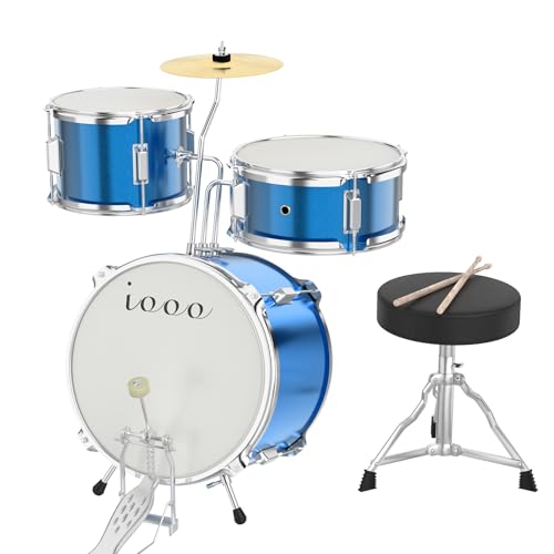 3-Piece Beginner Drum Set with Throne Stool X59750