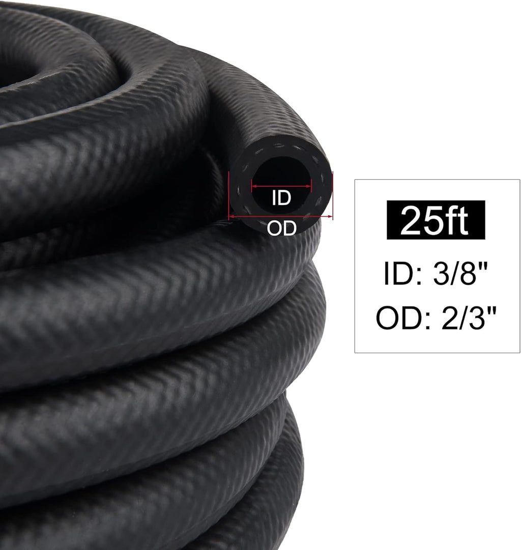 3/8 Fuel Hose Line NBR Rubber 25FT Pack of 2 U77268
