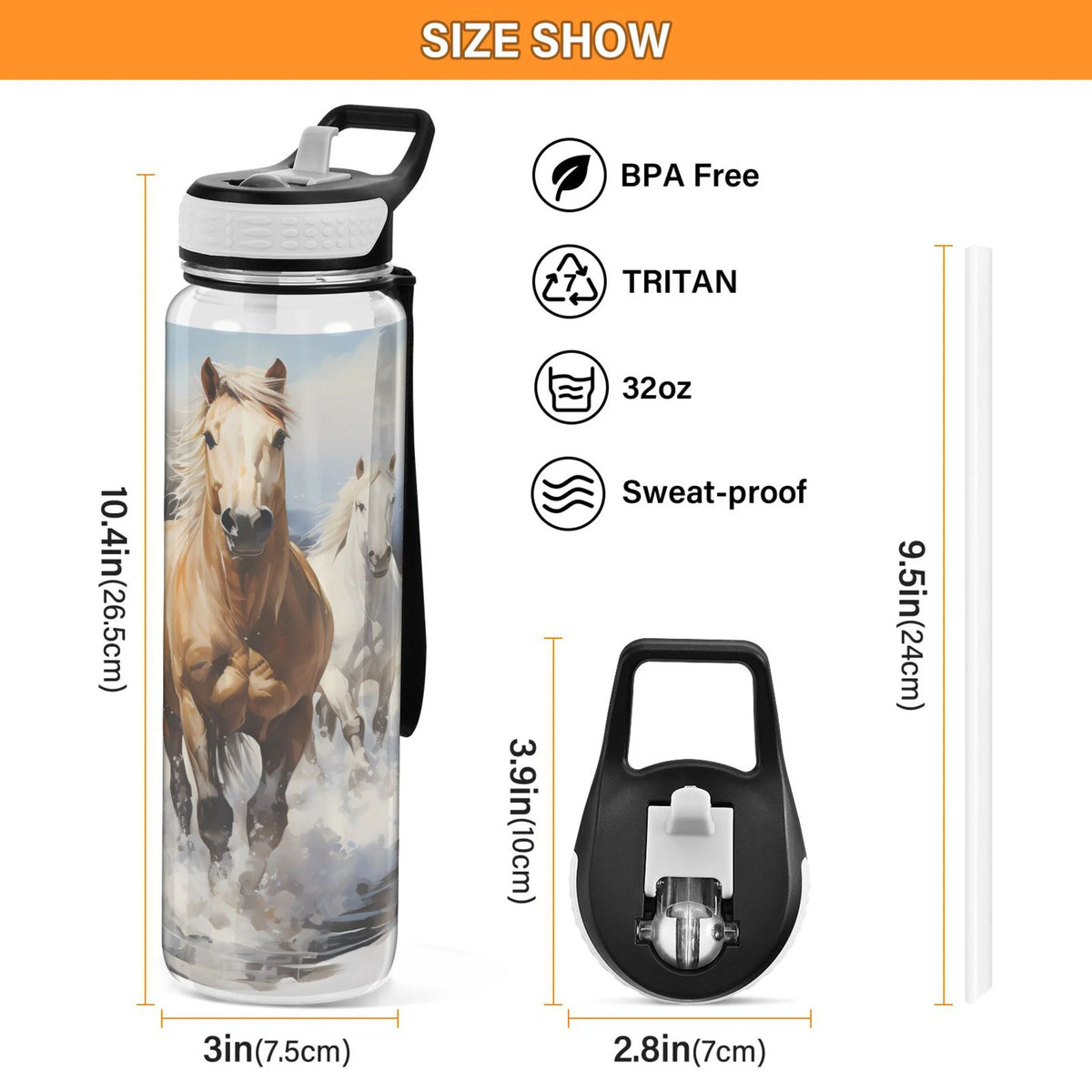 32oz Tritan Leakproof Sports Water Bottle W866
