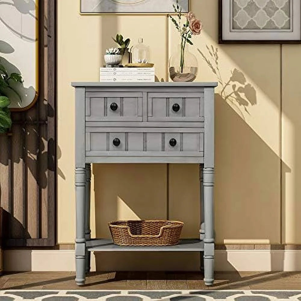 Narrow Console Table with Three Drawers Q57702