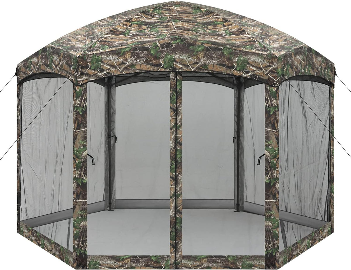 12x12 ft Hexagon Pop Up Gazebo with Netting C87002