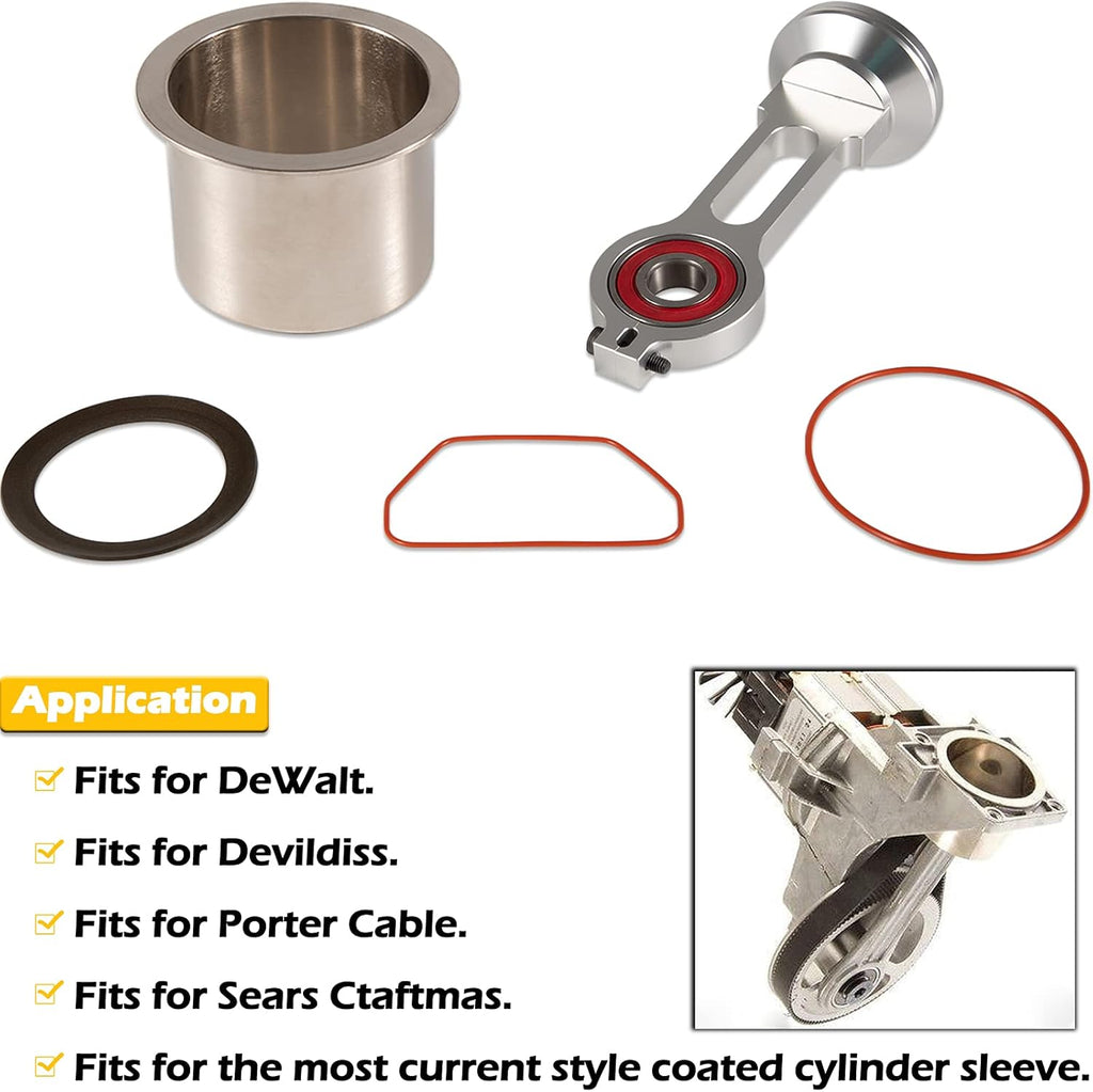 Compressor Piston Kit Connecting Rod Replacement Kit for Oil Free Air Compressor Pump X188
