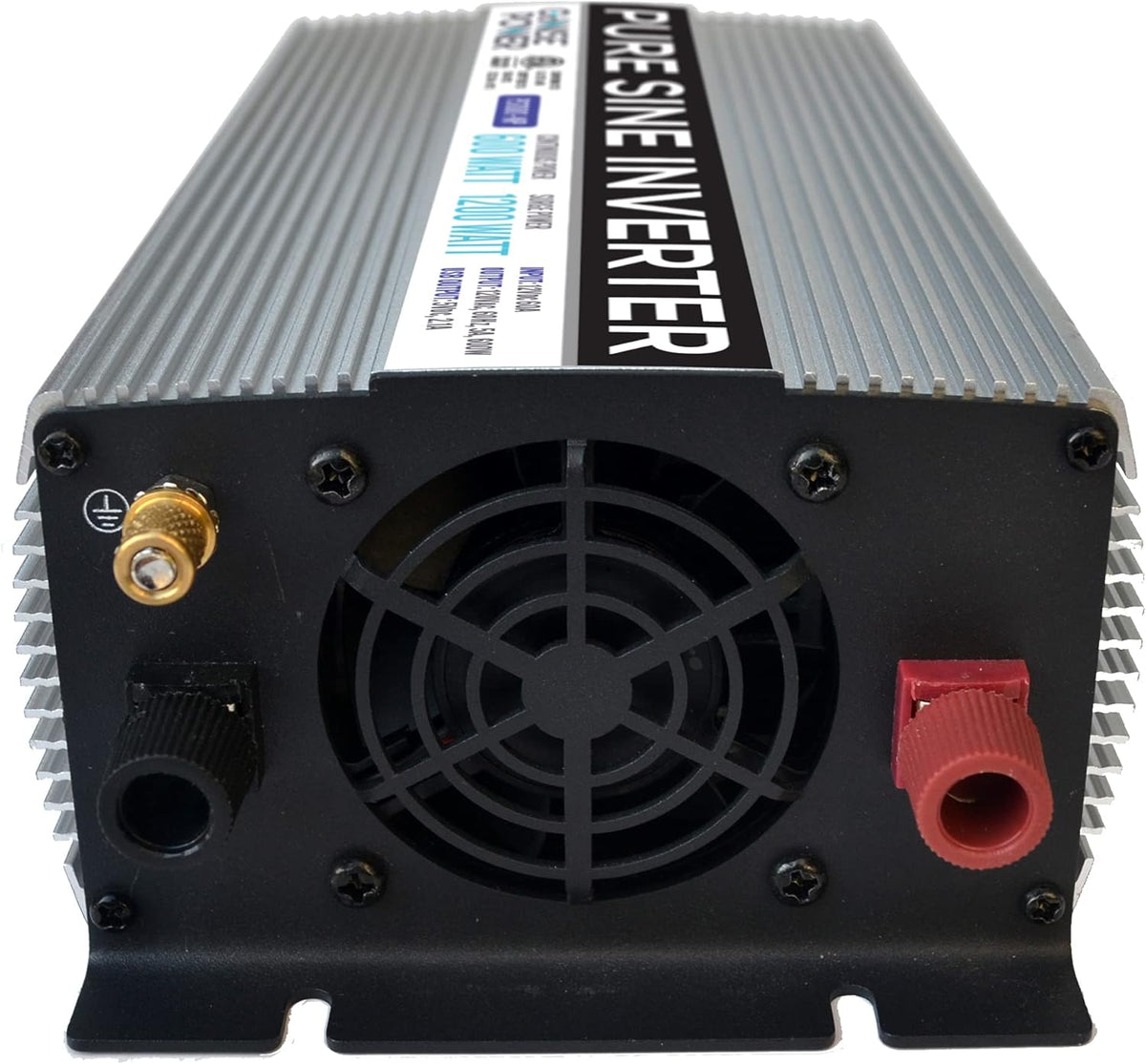 600W Pure Sine Wave Inverter 12V DC to 115V AC with 2 AC Outlets and USB Port U41833
