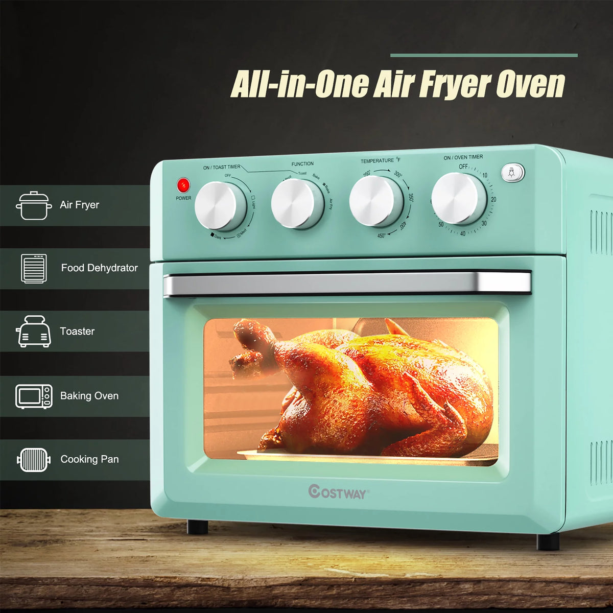 19 QT Air Fryer Toaster Oven with 5 Accessories Z60885