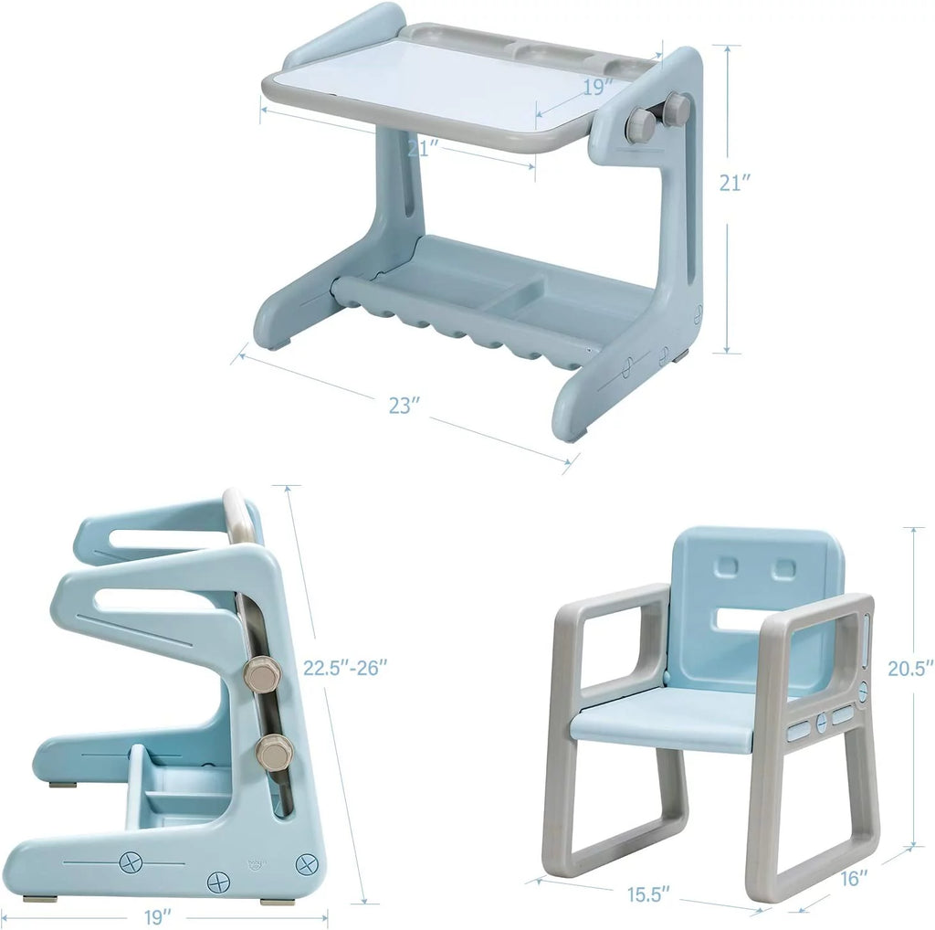 2 in 1 Kids Table & Chair Blue G5342