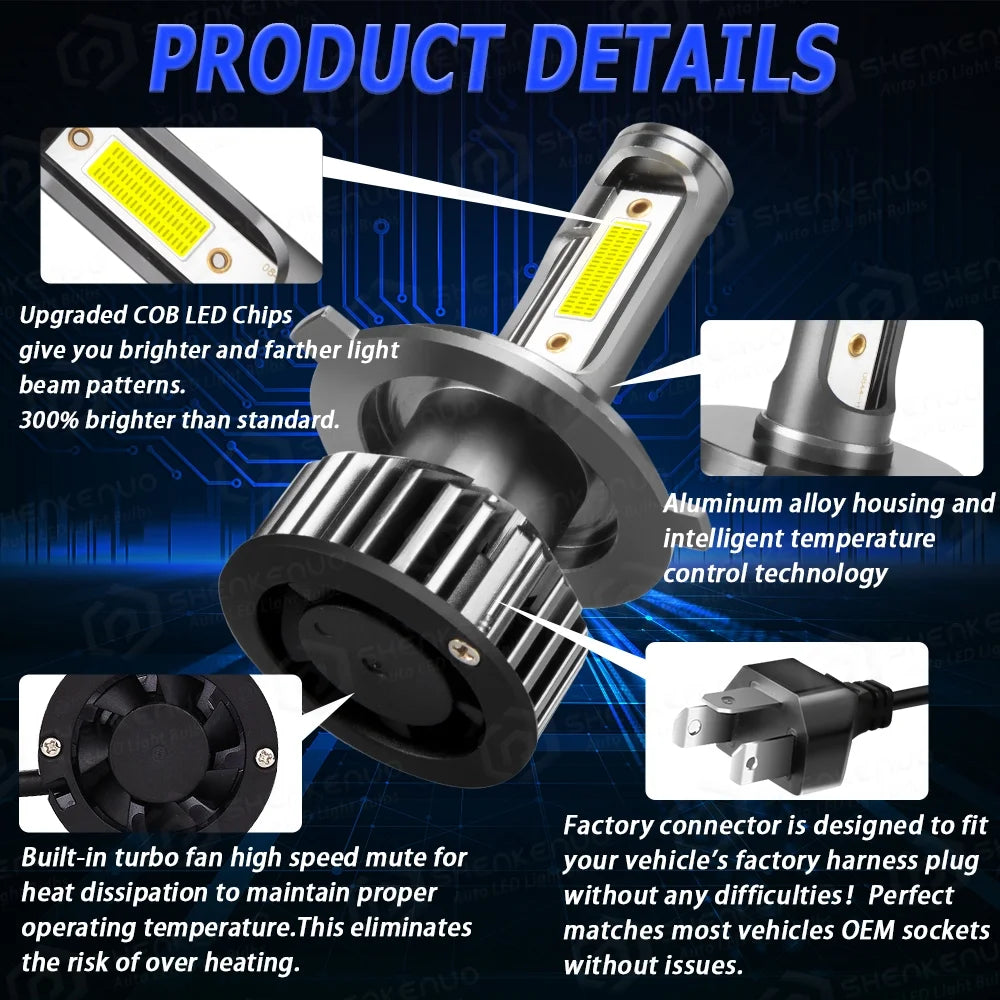 9003 H4 LED Headlight Bulbs 2pcs K659312