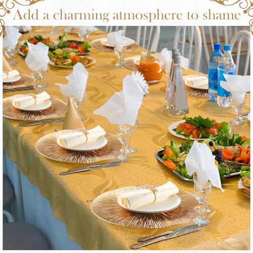 100 Set Gold 15 Inch Round Placemats and Napkin Rings Z7230