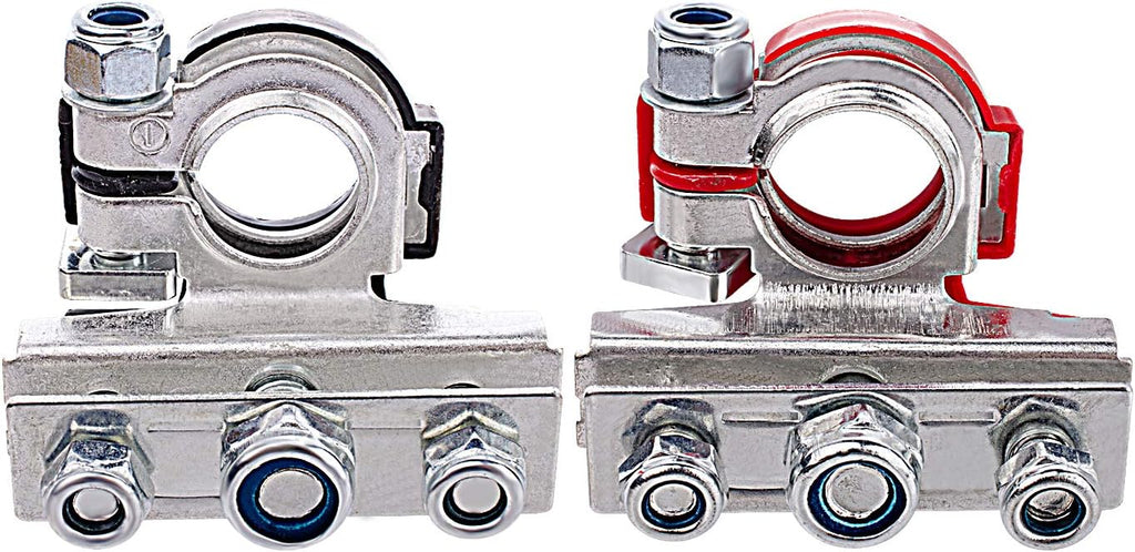 Top Post Battery Terminal Connectors with 3 Way, Copper Plate, Pack of 2 Q93204