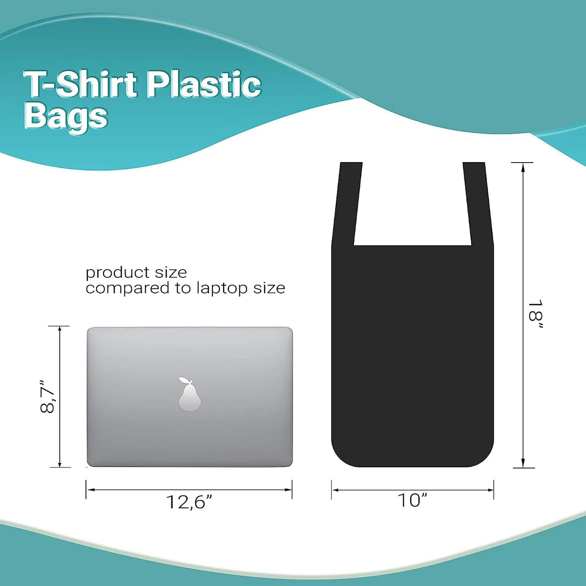 Black 18 Micron Thank You Plastic Bags 10 x 6 x 18 T78150