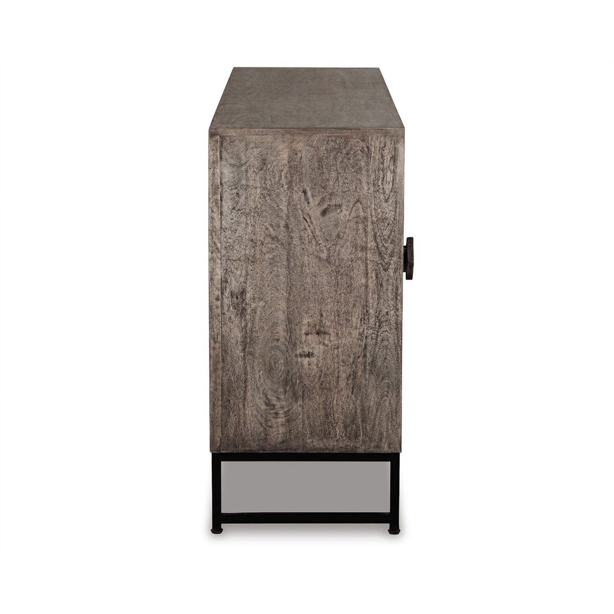 Distressed Gray Wood Accent Cabinet H468