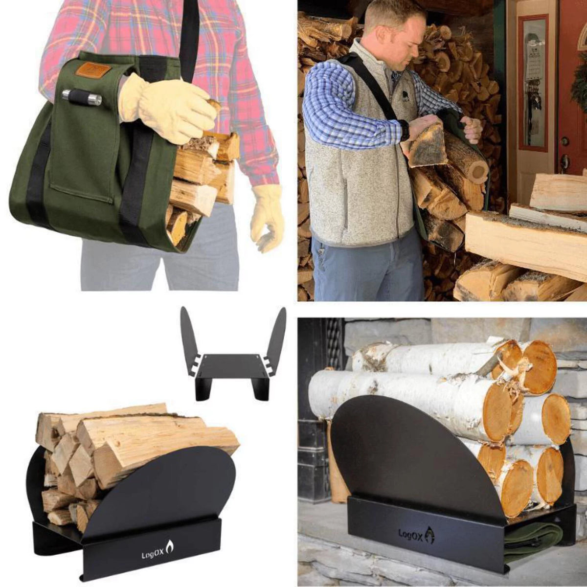 Firewood Carrier & Hearth Bin Firewood Rack Q364