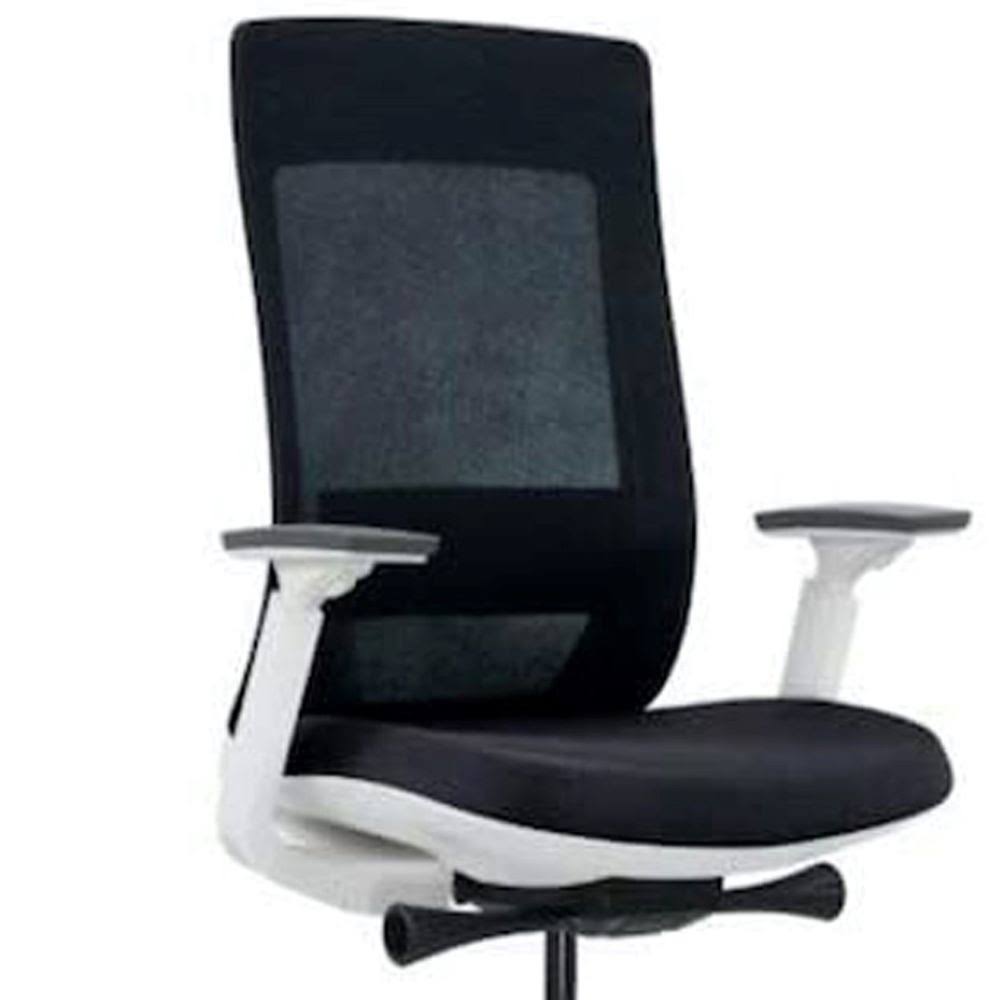 White Frame Black Mesh Ergonomic Office Chair F701