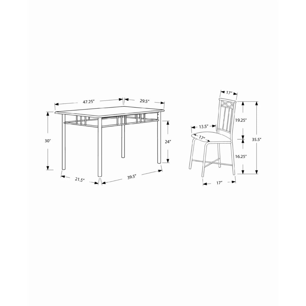 5-Pieces Cappuccino Marble Dining Set S3462