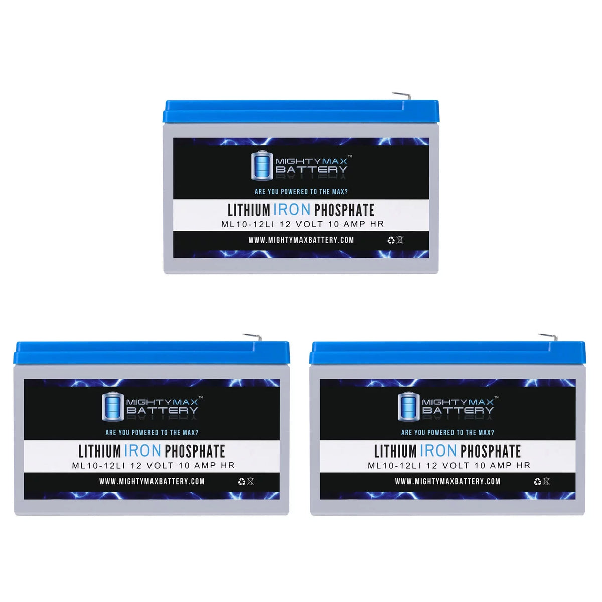 12V 10AH Lithium Replacement Battery 3 Pack G4890