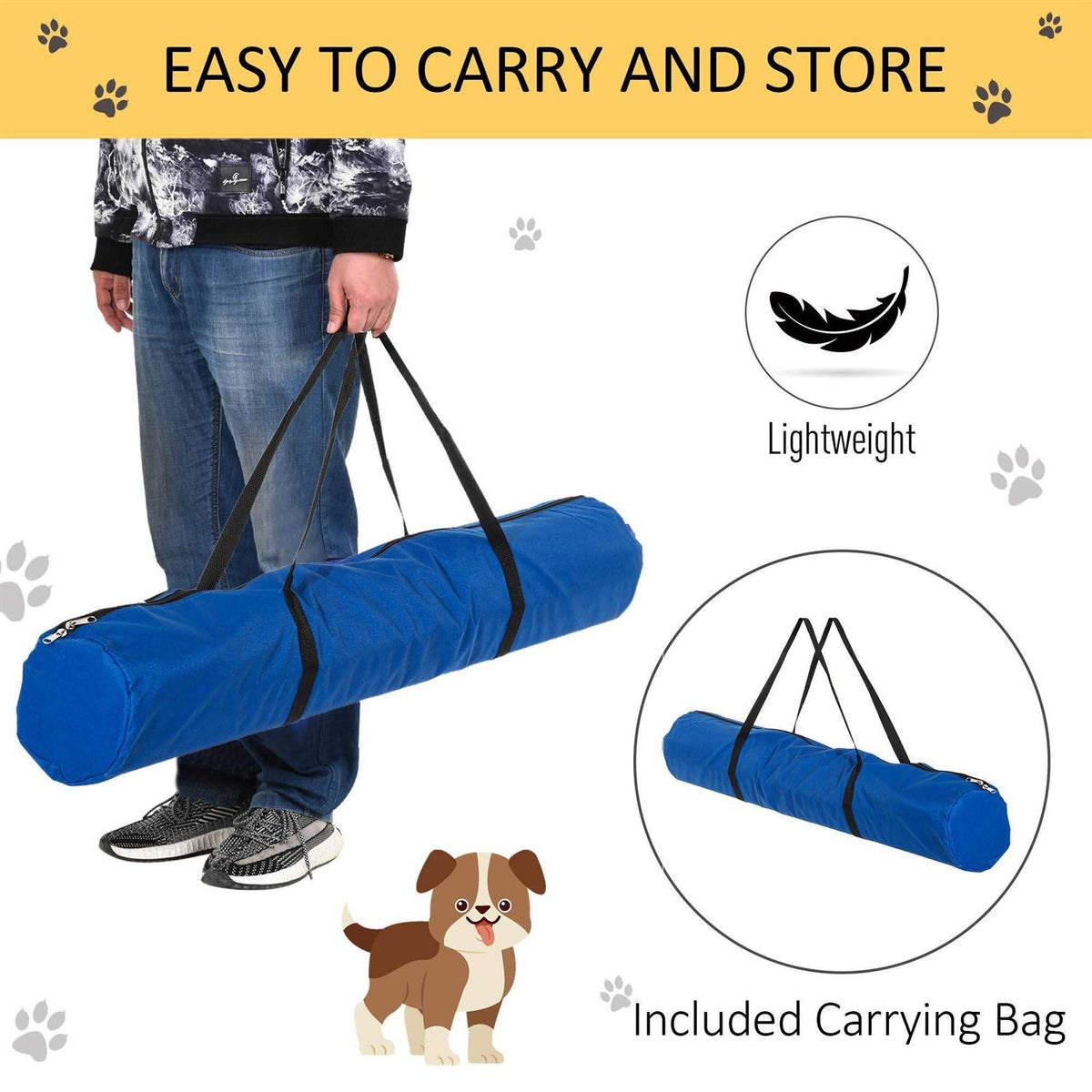4 Piece Dog Agility Equipment with Adjustable Height Jump Bars E193965