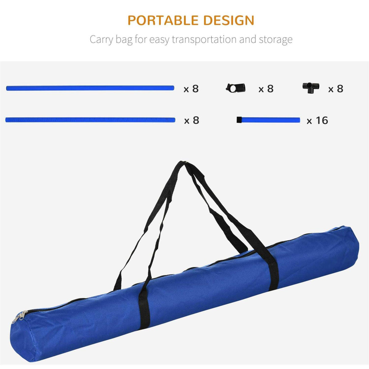 4 Piece Dog Agility Equipment with Adjustable Height Jump Bars E193965