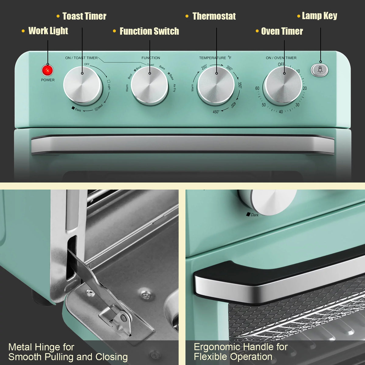 19 QT Air Fryer Toaster Oven with 5 Accessories Z60885