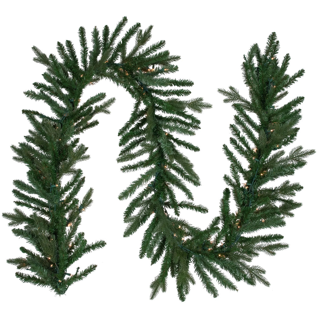 Pre-Lit Artificial Christmas Garland - 9' x 14" - Clear Lights U117377