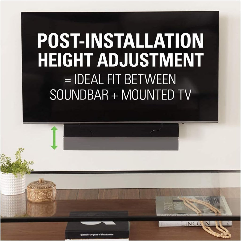 Soundbar Mount Bracket, Height & Depth Adjust, Supports Sound Bars Up To 20 lbs, Pack of 2 B962220