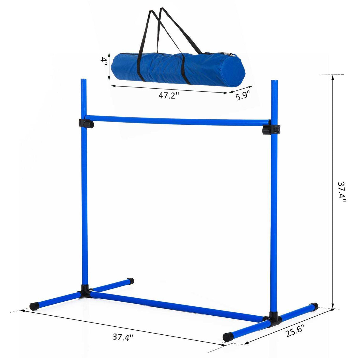 4 Piece Dog Agility Equipment with Adjustable Height Jump Bars E193965