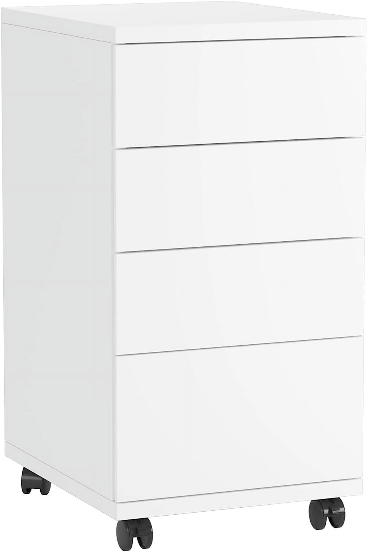 4-Drawer White Mobile File Cabinet F905233
