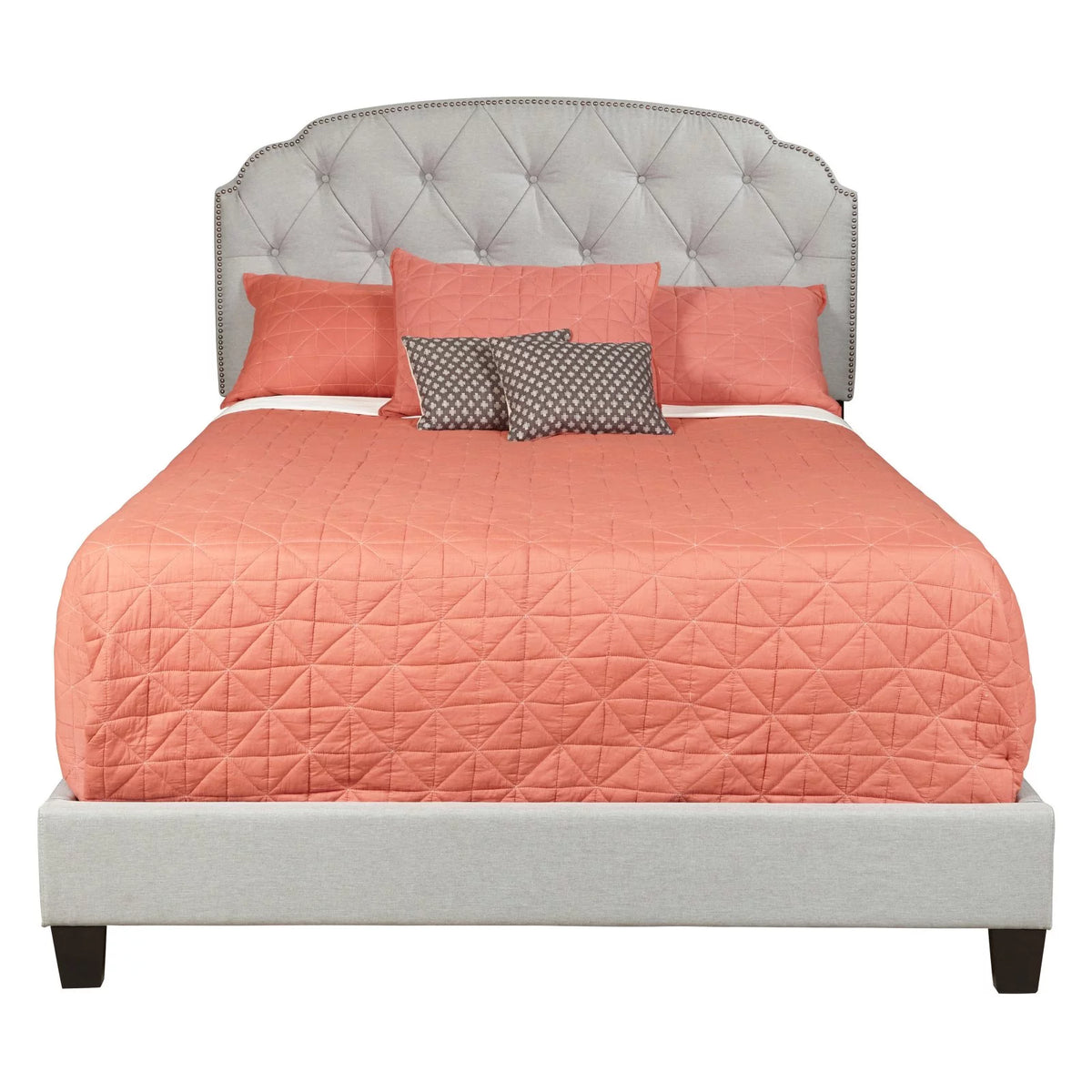 King All-In-One Shaped Corners Upholstered Bed E810