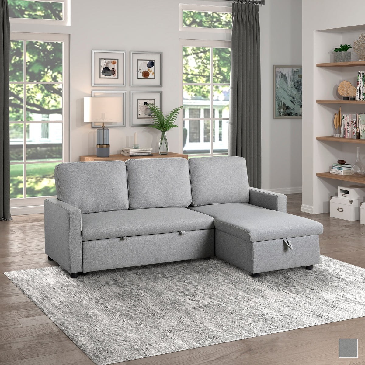 Sleeper Sectional Sofa with Reversible Chaise S425