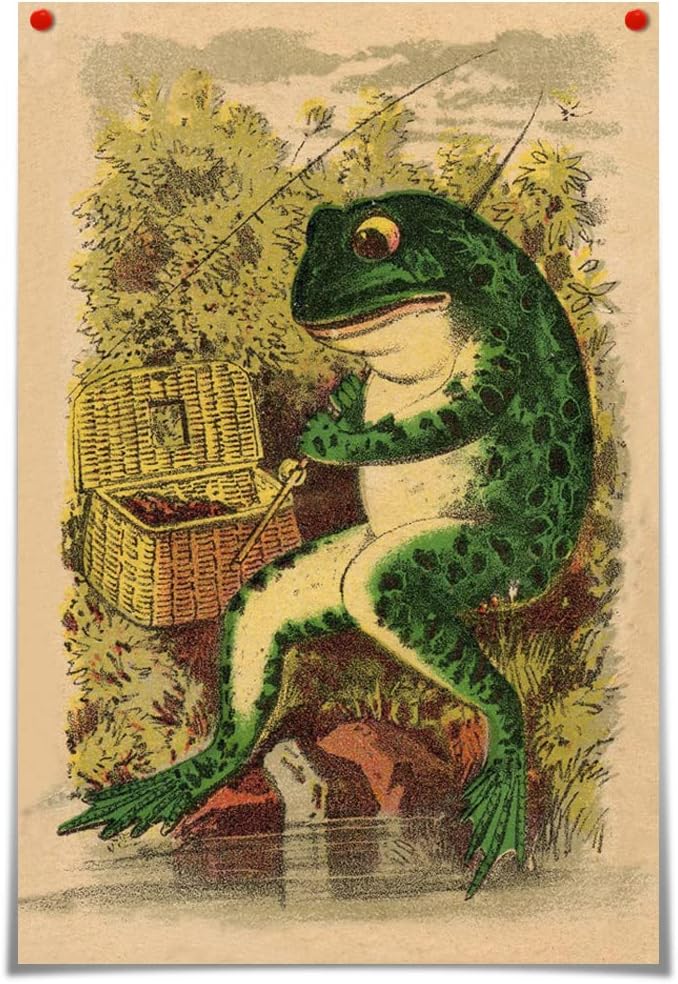 Banjo Frog Art Poster Canvas Painting Wall Art Picture Z4522