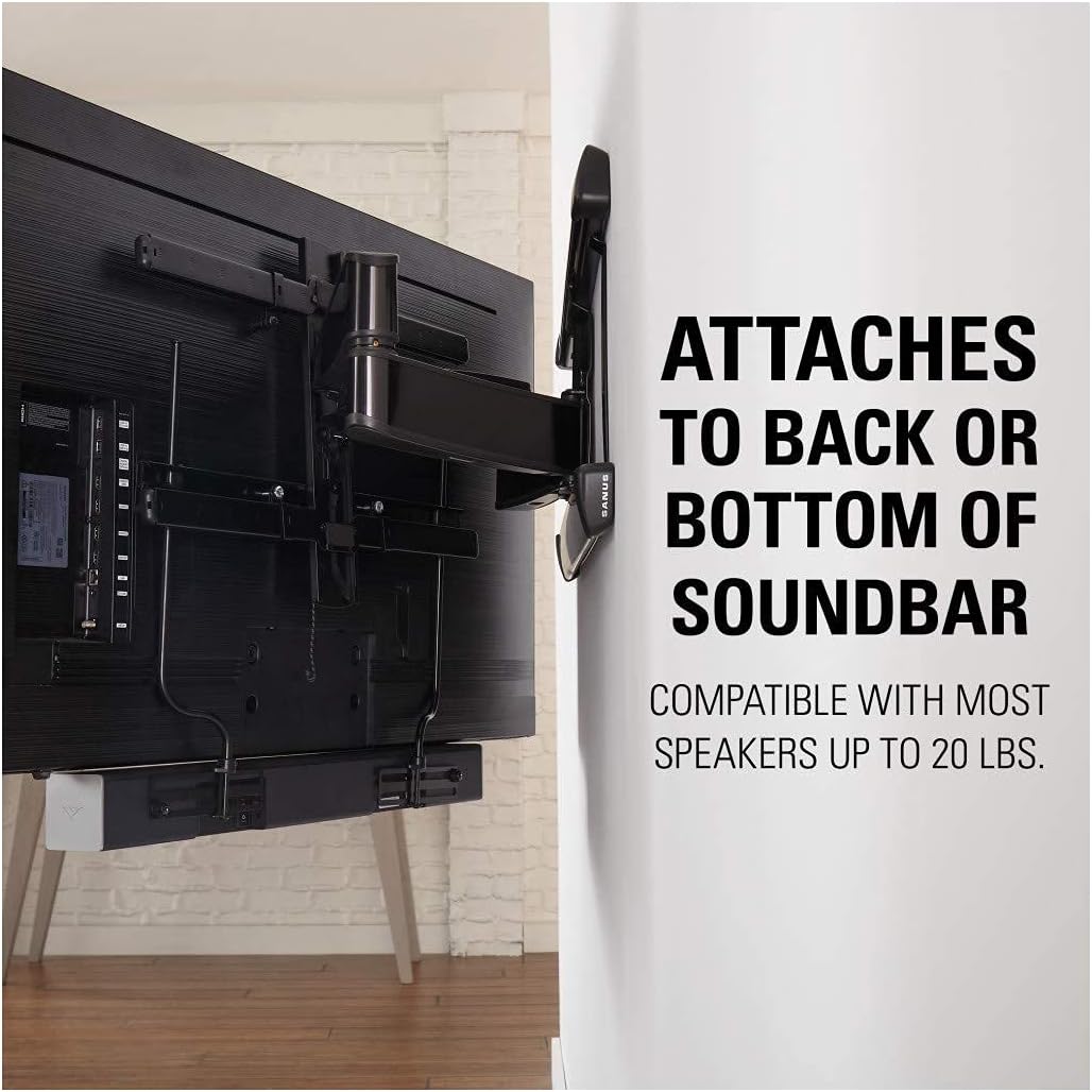 Soundbar Mount Bracket, Height & Depth Adjust, Supports Sound Bars Up To 20 lbs, Pack of 2 B962220