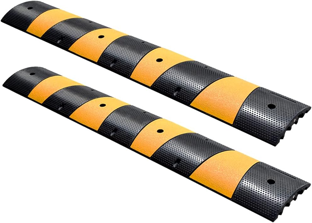 2 Channel Rubber Speed Humps with Reflective Yellow Targets, 1 Pack T78251
