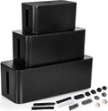 White Cord Organizer with Dark Wood Top, 3 Pack H57556