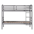 Gray Solid Wood Twin-over-Twin Bunk Bed Frame V96032