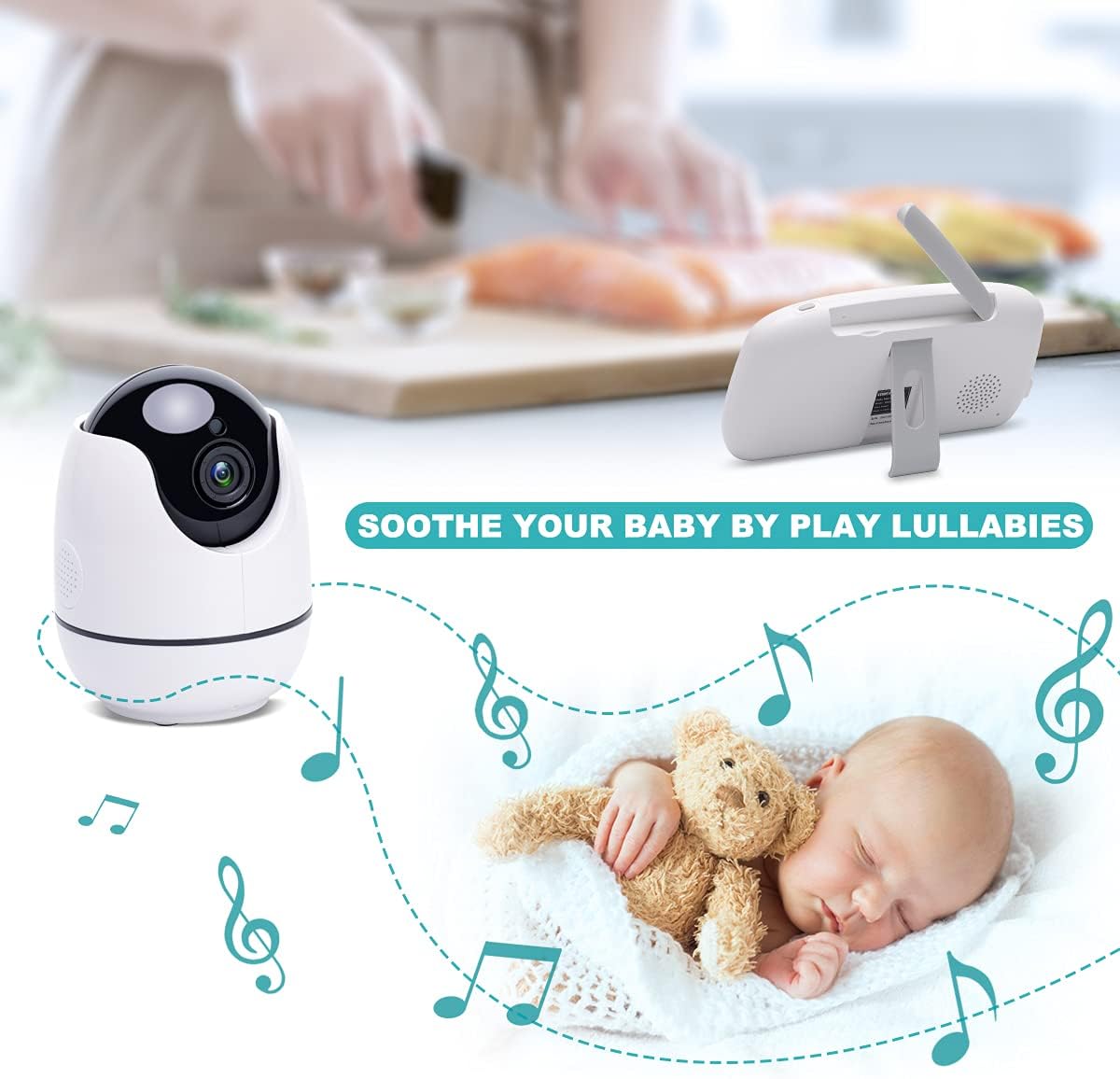 720P HD Video Baby Monitor with Camera and Audio and 5.5 Display R265604