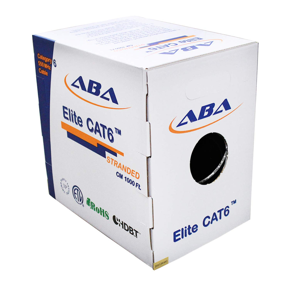 1000ft Cat6 Stranded UTP Cable, 24AWG, Blue I62655