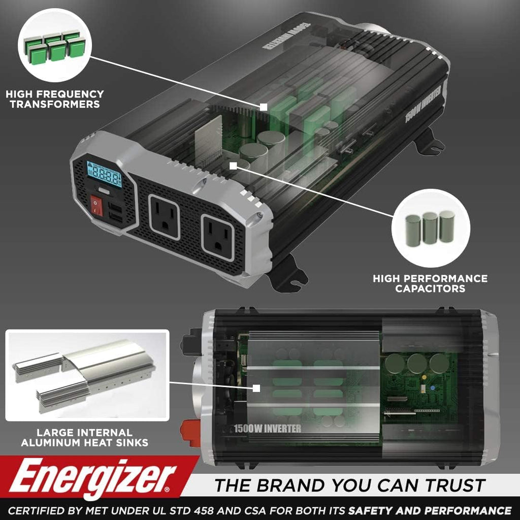 1500 Watts Power Inverter, 12v to 110v, Two AC Outlets, Two USB Ports X893