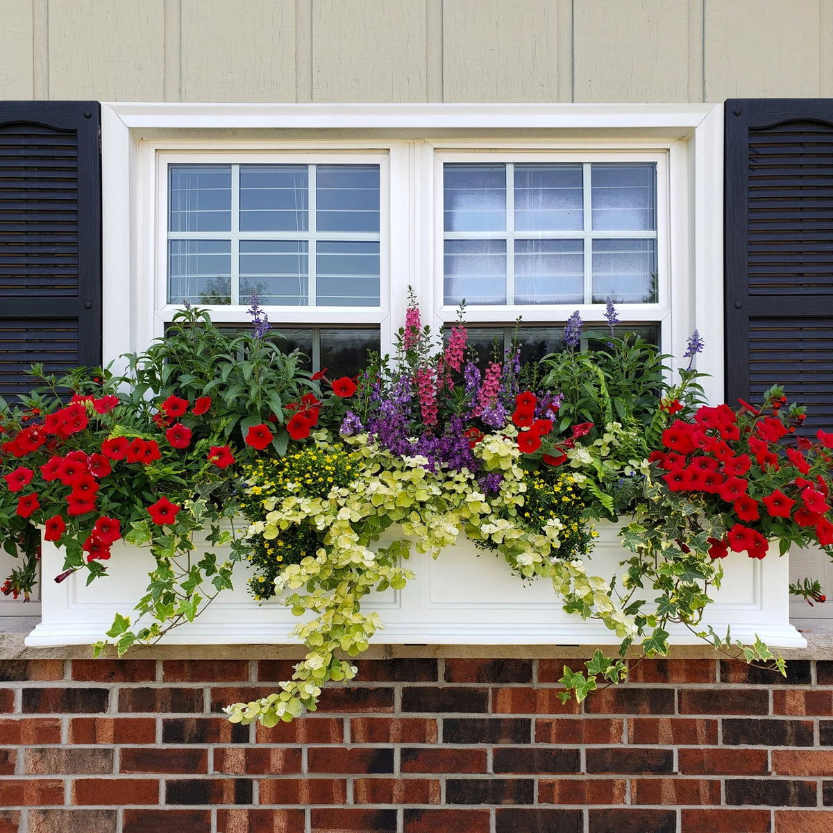 White Self-Watering Window Box Planter O864840