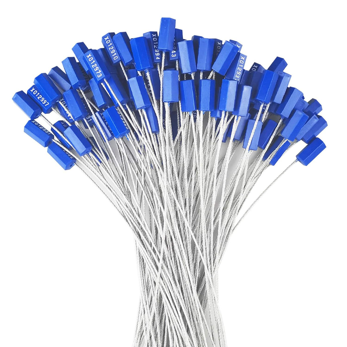 100PCS Steel Security Cable Seals Numbered Tamper Proof Tags 320mm Blue Pack of 2 L8472