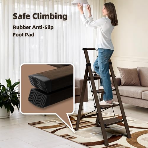 3 Step Foldable Aluminum Step Ladder with Handgrip D507875