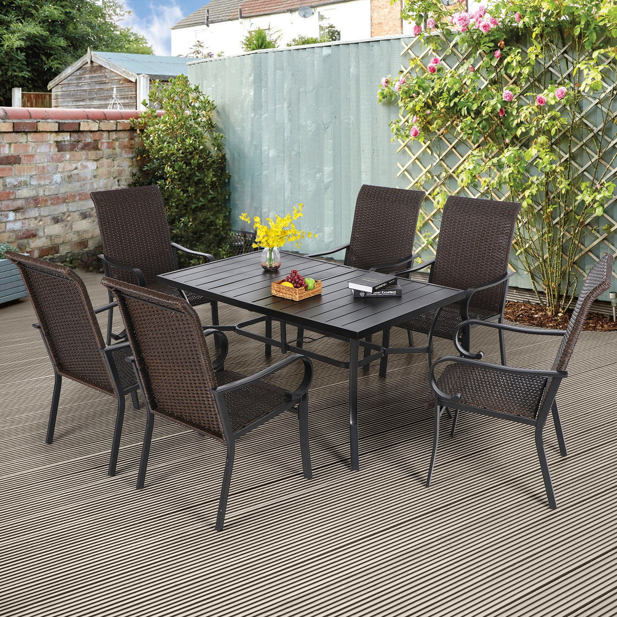 7 Pieces Wicker Rattan Patio Dining Set M8588