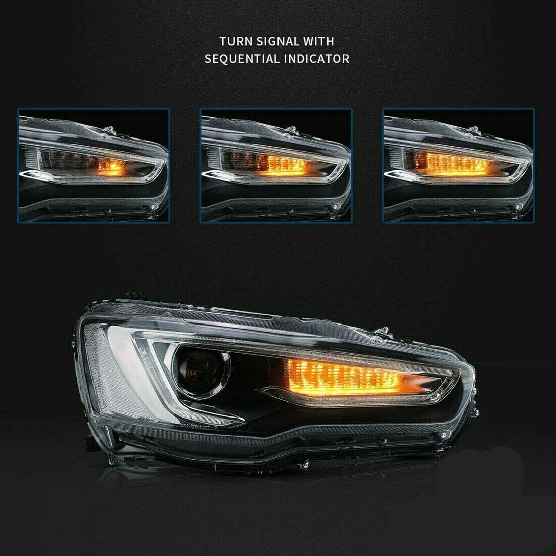 Devil Eye LED Headlights and Tail Lights for Mitsubishi Lancer EVO X 2008-2017 F5823