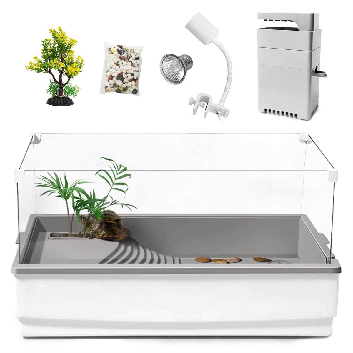 Acrylic Aquatic Turtle Tank Habitat Starter Kit Q649484
