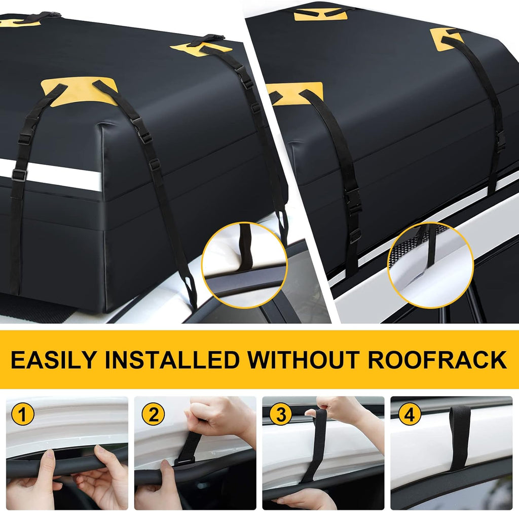 Rooftop Cargo Carrier 15 Cubic Feet Waterproof Roof Rack Cargo Bag with Anti-Slip Mat Q5505