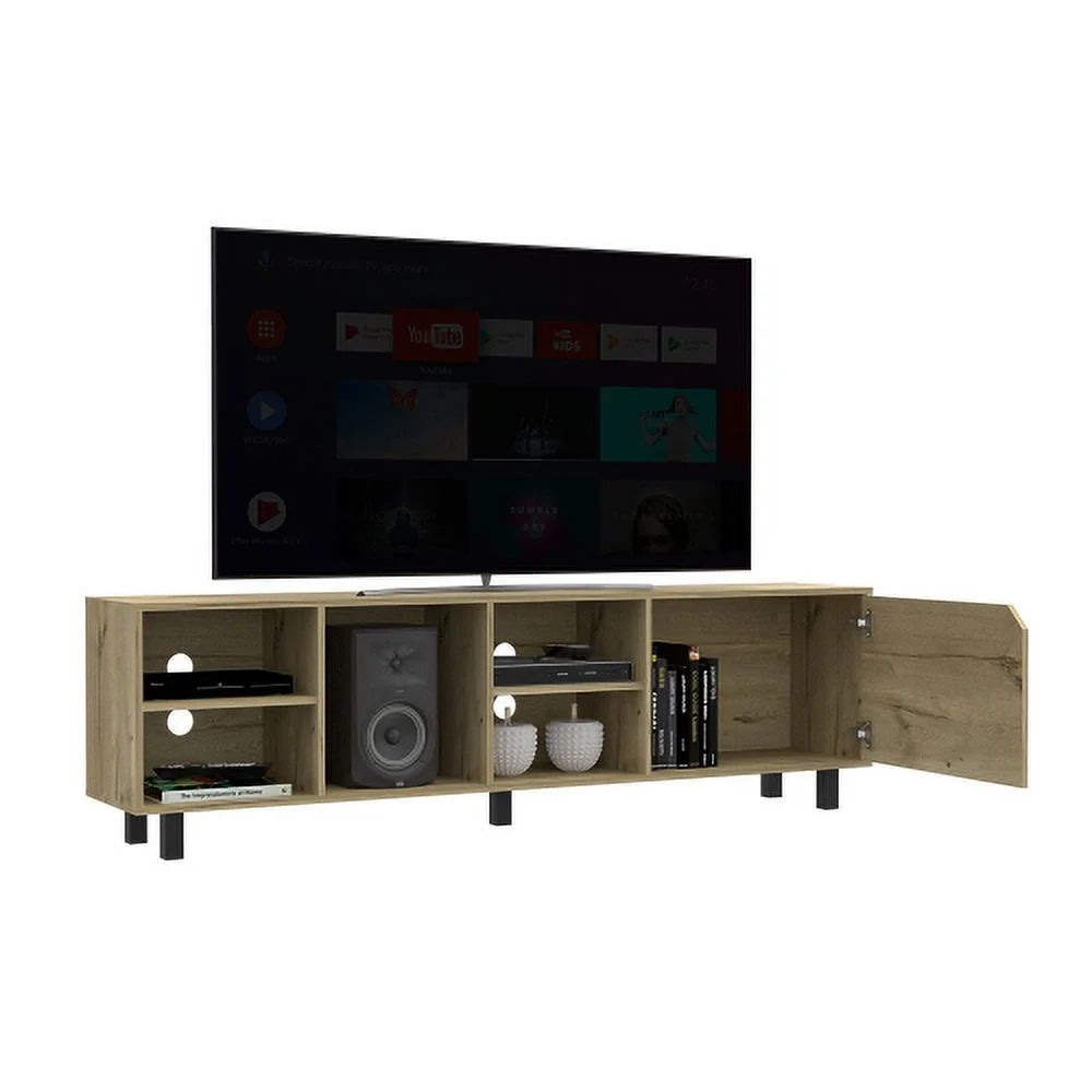 Light Oak TV Stand with Four Open Shelves T631