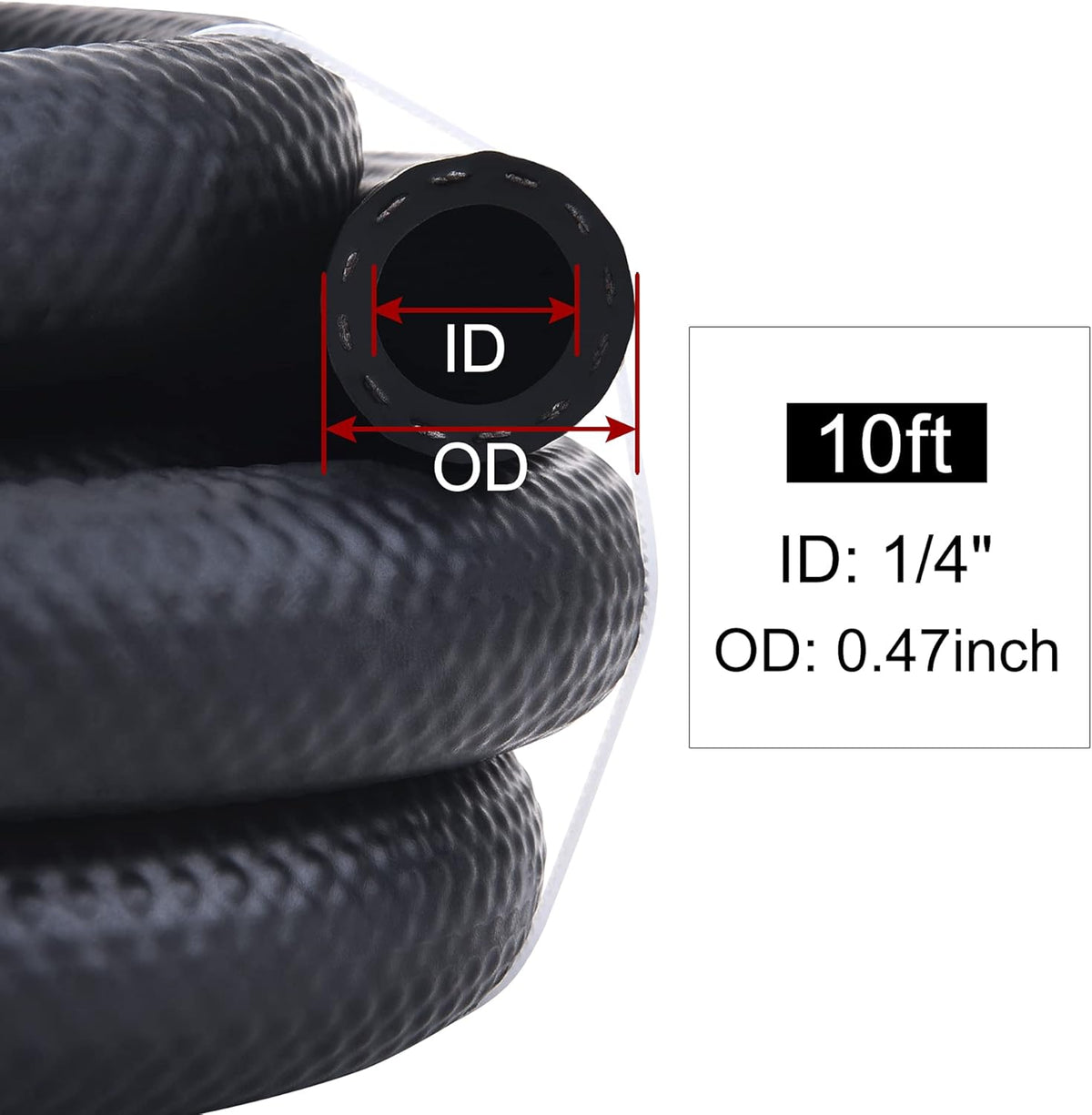 3/8 Fuel Hose Line NBR Rubber 25FT Pack of 2 U77268