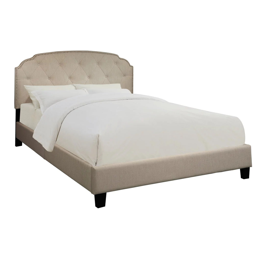 King All-In-One Shaped Corners Upholstered Bed E810