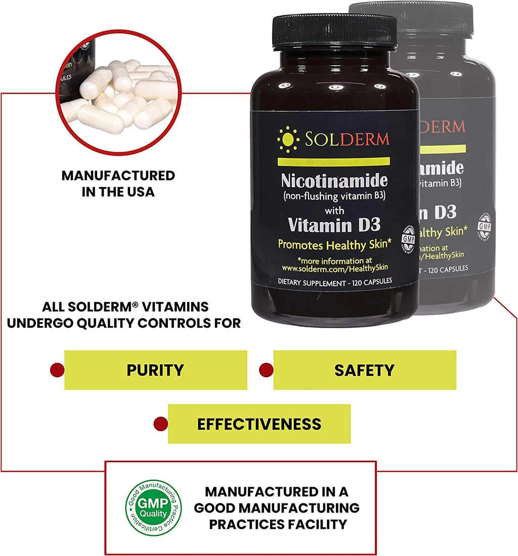 Nicotinamide with Vitamin D3 & B3 120 Capsules C899614